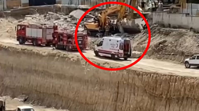 İş makinesinde sıkışan operatör kurtarıldı