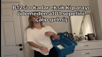 Alışveriş yapıp market sepetindekileri ödemeyi unutup sepetle eve geldi