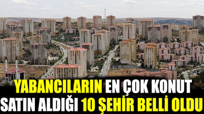 Yabancıların en çok konut satın aldığı 10 şehir belli oldu