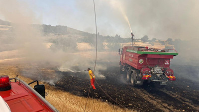 Balıkesir'de tarım arazisinde yangın