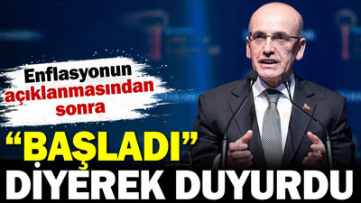 Mehmet Şimşek enflasyonun açıklanmasından sonra 'Başladı' diyerek duyurdu
