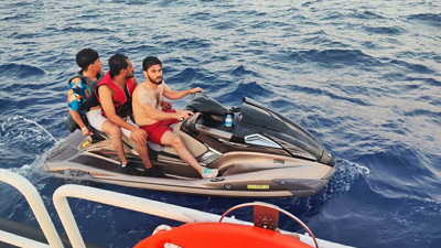 Bodrum'da Jet ski ile kaçmaya çalışan sığınmacılar yakalandı