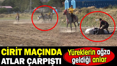 Cirit maçında atlar çarpıştı yürekler ağza geldi! İşte o an...