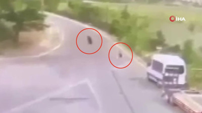 Tırdan fırlayan teker genç kızın canını aldı. Feci kaza kamerada