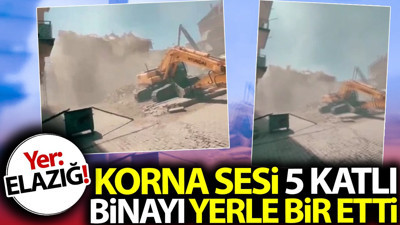 Korna sesi 5 katlı binayı yerle bir etti. Yer Elazığ!
