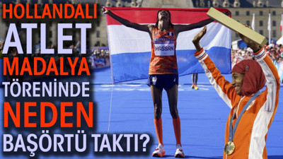 Hollandalı atlet madalya töreninde neden başörtü taktı