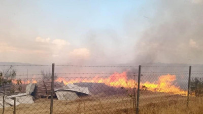Keşan Mecidiye'de orman yangını anızlık alana sıçradı