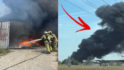 Geri dönüşüm tesisinde yangın! Dumanlar tüm şehri sardı