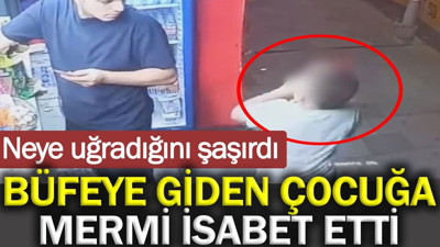 Büfeye giden çocuğa yorgun mermi isabet etti