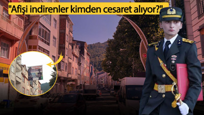 Kara Harp Okulu Birincisi Teğmen Ebru Eroğlu için asılan pankart kaldırıldı!