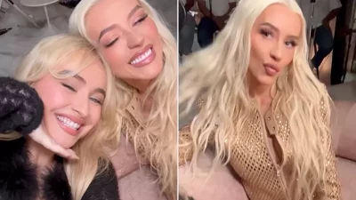 Christina Aguilera ve Sabrina Carpenter güldürdü