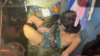 Tayland’da mutfakta dehşet. 4 metrelik piton kadını saatlerce ısırdı