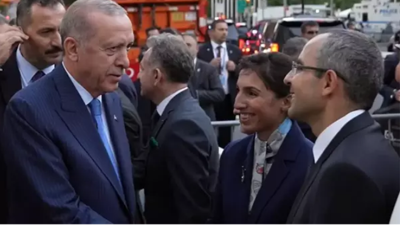 Erdoğan'ı New York'ta Hafize Gaye Erkan karşıladı