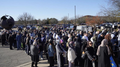 Teröristbaşı Fetullah Gülen'in cenaze töreninden ilk görüntüler