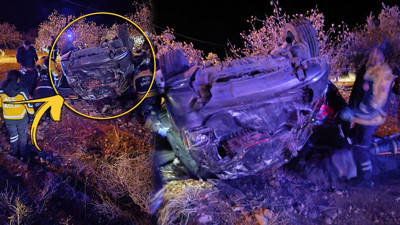 Gaziantep’te feci kaza can aldı! Kontrolden çıkan araç takla atarak araziye savruldu