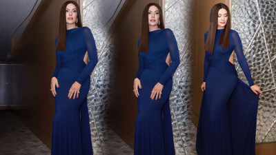 8 ayda tam 20 kilo verdi! Güzel oyuncu sırt dekolteli elbisesiyle büyüledi