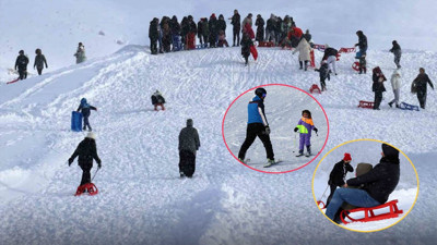 Kartpostalları aratmayan görüntüler... Kar kalınlığı 1 metreyi aştı! Tatilciler o bölgeye akın etti