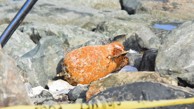 Rize'de kıyıya deniz mühimmatı vurdu