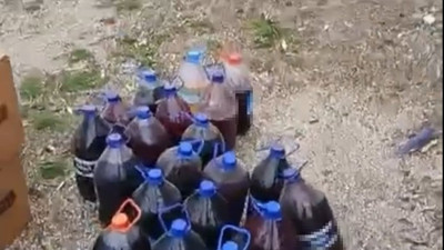 Burdur’da yılbaşı öncesi 333 litre kaçak içki ele geçirildi