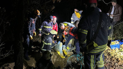 Kocaeli'de define ararken kayalıklara sıkıştı