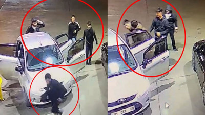 Akaryakıt istasyonunda darp edip kaçırdılar