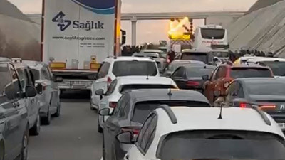 Tanker devrildi, Bursa İzmir otobanı trafiğe kapandı