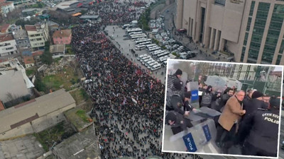 Çağlayan'da polis müdahalesi! İmamoğlu'na destek için gelmişlerdi