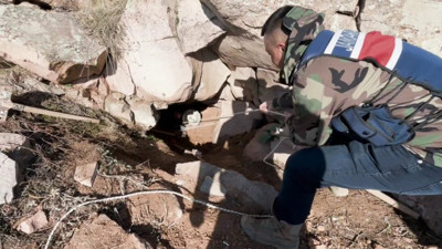 Define avcıları kazdıkları kuyuda suçüstü yakalandı! Jandarma iple tek tek çıkardı