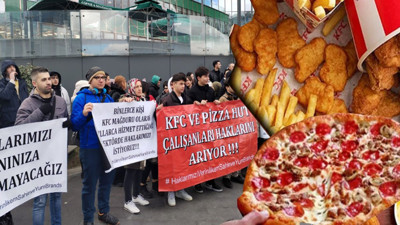 Pizza Hut ve KFC şubeleri kapandı, borcu dudak uçuklattı! İşçilerden pankartlı eylem