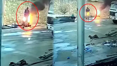 Isınmak isterken pantolonu tutuştu! Arkadaşları kurtardı