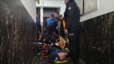 Merdivenden düşen zabıta hastanelik oldu