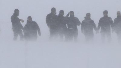 73 kişilik ekibe karda hedik eğitimi! Termometreler eksi 14’ü gösteriyordu