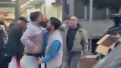 Sarıyer'de 'pide satamazsın' kavgası kameraya yansıdı