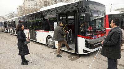 Samsun’da toplu taşımada görme engellilerin talebi yerine getirildi