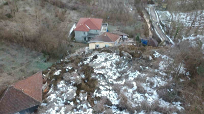 Sinop’taki heyelan bölgesi görüntülendi