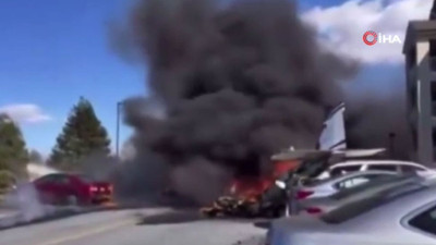 Kapısı açık kalan uçak otoparka çakıldı