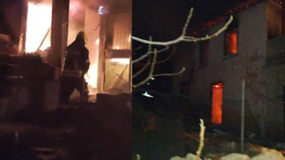 Ahşap evdeki yangında alt kata düşen vatandaş can verdi