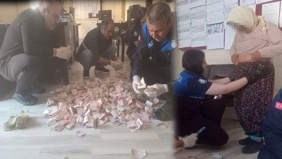 Dilenci değil sanki ayaklı banka! Boynundaki 3 çantadan 45 bin 600 lira çıktı: 5 zabıta 3 saate sayabildi