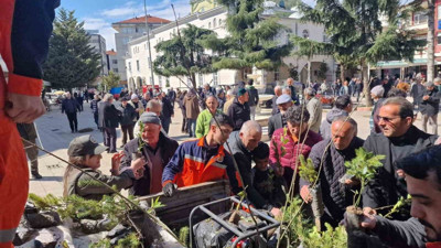 Vatandaşlara ücretsiz meyve fidanı dağıtıldı
