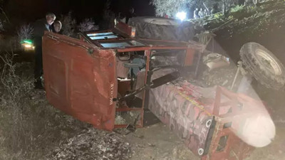 Traktör faciası! 30 metreden yuvarlandı