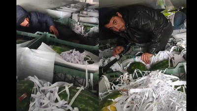 Amasya'da karpuz TIR'ının arasında yakalandılar