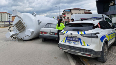 Büyük bir felaketin ucundan dönüldü! Gaz tankı devrildi