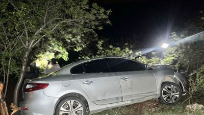 Adıyaman'da otomobil şarampole yuvarlandı