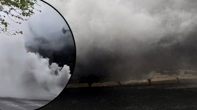 Tedirgin eden görüntü... Yeraltından dumanlar yükseldi