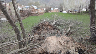 Çatak'ta fırtına hasara neden oldu