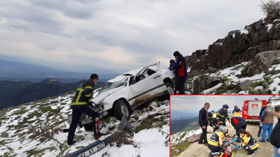Tokat’ta 60 metrelik uçurumda can pazarı