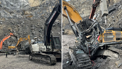 Kömür ocağında iş makinesinin üzerine kaya düştü: 1 ölü