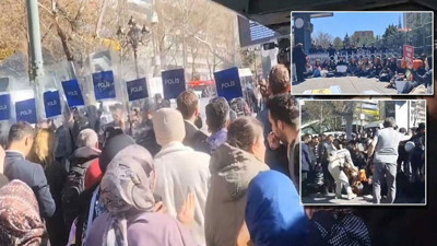 MEB önünde eylem yapan öğretmenlere polis müdahalesi!