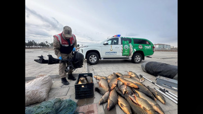 Balık yerine ceza yedi: Fırat’ta av tuzağına düşen kaçak avcıya ceza yağdı