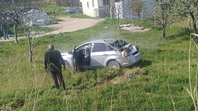 Adıyaman'da feci kaza! Otomobil takla attı